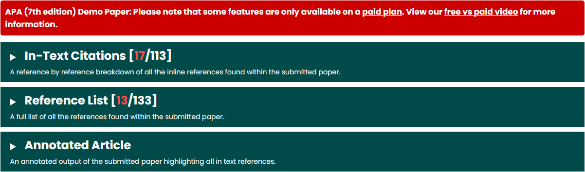 Screenshot of Recite demo paper loaded