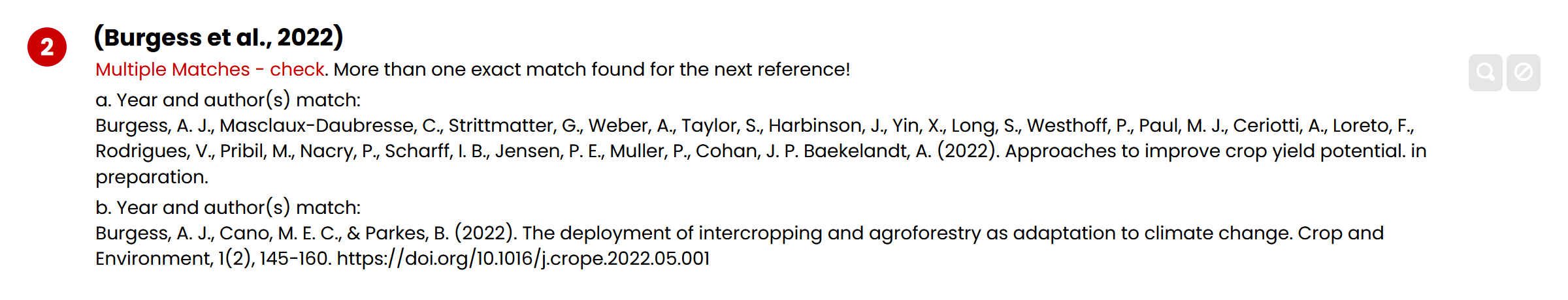 Screenshot of issue with Burgess citation