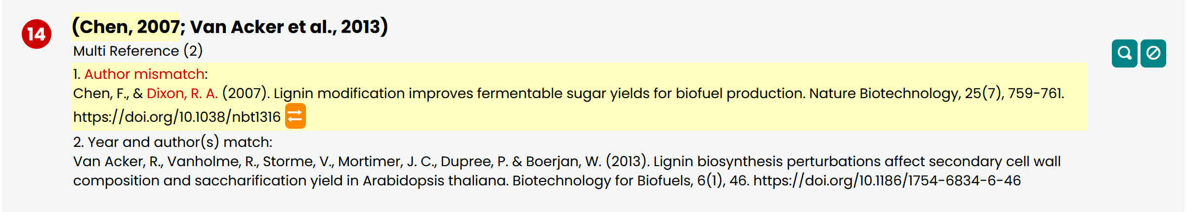 Screenshot of issue with Chen citation