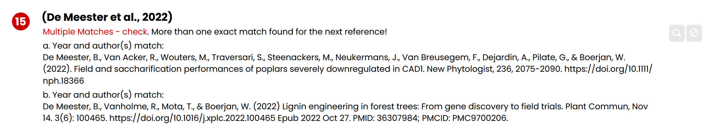 Screenshot of issue with De Meester et al. citation