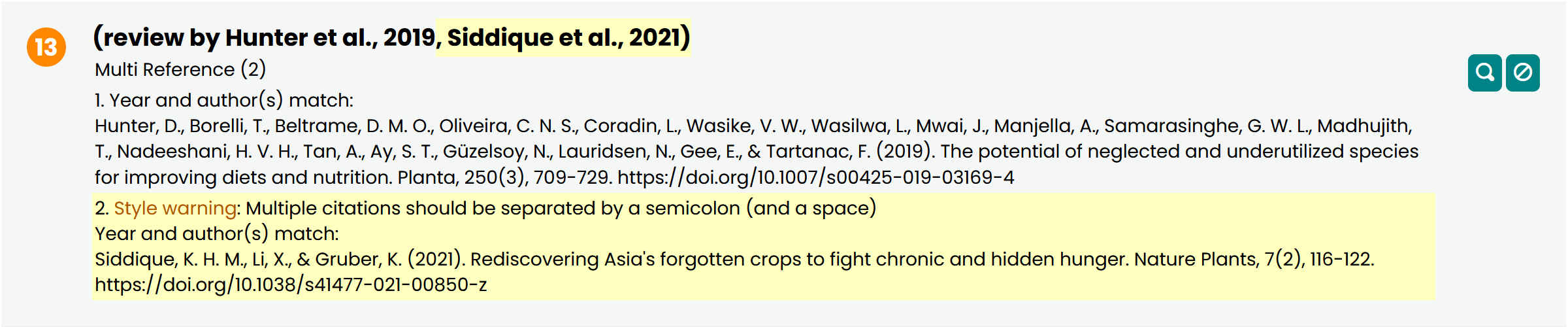 Screenshot of issue with citation 13