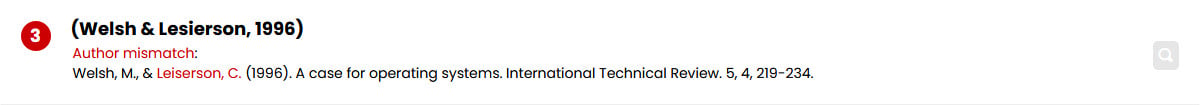 Screenshot of issue with Welsh & Lesierson citation